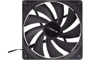 UNYKAch Ventilador 140mm Silencioso para PC – 1000 RPM, 19 dBA, 3 Pines, 12V, Negro, 9 Aspas, Refrigeración Eficiente para Caja de Ordenador – PN: 51790