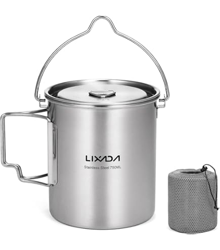 Tazza Da Campeggio Lixada - Acciaio Inox 750 Ml Con Coperchio - Foto 9
