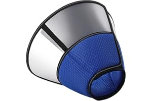 PUZAUKAL Collerette Chien Anti Lechage Réglable Collerette pour Chien Souple et Respirant Collier de Cône Protection pour Chien Anti-Morsure Après la Chirurgie-Bleu(L)