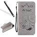 Produktbild LG K10 2017 Strap Brieftasche,LG K10 2017 Lederhülle,Leeook Lustig Cool Kreative Retro Pressed Kettensägen-Bär DON'T TOUCH MY PHONE Muster Entwurf Leder Wallet Tasche Schutzhülle Brieftasche Bookstyle PU Schutz Etui Schale LederHülle HandyHülle Hüllen mit Lanyard Standfunktion Kunstleder Karteneinschub und Magnetverschluss Flip Case Cover für LG K10 2017 + 1 x Schwarze Eingabestift