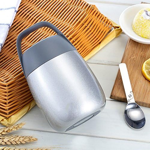 XRXY Mini Creative Stainless Steel / Smoldering Pot / Student Office Insulation Lunch Box (4 Colors Available) ( Color : Silver )