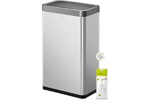 EKO Mirage X 80L Motion Sensor Bin, Large Automatic Touchless Stainless Steel Rubbish Bin with Soft-Close Lid, Hands-Free Smart for Kitchen, Home, Office, Commercial Use