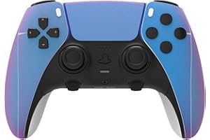 PlayVital Skin Stickers Kompatibel mit ps5 Edge Controller, Aufkleber Schutzfolie Vinyl-Skin Decal Wrap Stickers für ps5 Edge Wireless Controller-Lila Blau