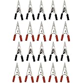 Electronic Spices 10 Pair Alligator Clips,45mm Plastic Handle Test Metal Crocodile Clips(Red and Black)