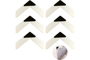 EDKSEGJCSOUS Rug Grippers - Anti Curl Corner Grippers for Carpet, Laminate, Wooden, and Tiled Floors, 6 Pack Non-Slip Rug Pad Grippers, Carpet Stickers for Rugs, Rug Gripper for Carpeted and Laminate Floor