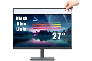PYS 27 Inch Blue Light Blocking Screen Protector for Computer Monitor Removable 16:9 Aspect Ratio 27" Anti Blue Light Anti Glare Filter Easy on/off for Eye Protection