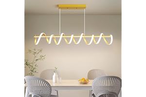 Mikeru 120cm Spirale Illuminazione a Sospensione, Luce Del Pendente Di Pranzo Creativa Del LED 10%-100% Luminosità Dimmerabile 3000k/4500k/6000k per L'isola Della Cucina, Il Ristorante