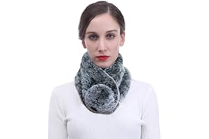 Lina & Lily Unisex Winter Fur Collar Scarf with Pom Soft Fluffy