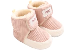 TMEOG Bottines Bébé Chausson Hiver Antiderapant Bottes Bebe Fourrés Chaussons Chaud Polaire Bebe Bottillons Petite Chaussure Naissance pour Bebe Fille Garçon 0-18 Mois
