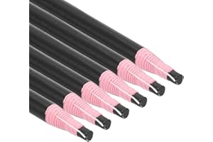 PATIKIL Peel-Off China Markers, 6 Pack Grease Wax Pencils Wood for Glass Garments Drawing Film Paper Vinyl Metal, Black