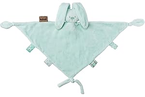 Nattou Grand Doudou Plat Lapin Lapidou, Compagnon Dès La Naissance, 65 x 40 cm, Vert Menthe