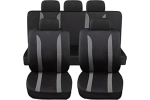 Rebeca Shop - Copri sedili Auto Universali LS09 | Colore Grigio | Set Anteriori e Posteriori | Poliestere | No Suv