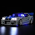 YEABRICKS LED Light for Lego-76917 speed Fast 2 Furious Nissan Skyline GT-R Building Blocks Model (Lego Set NOT Included)