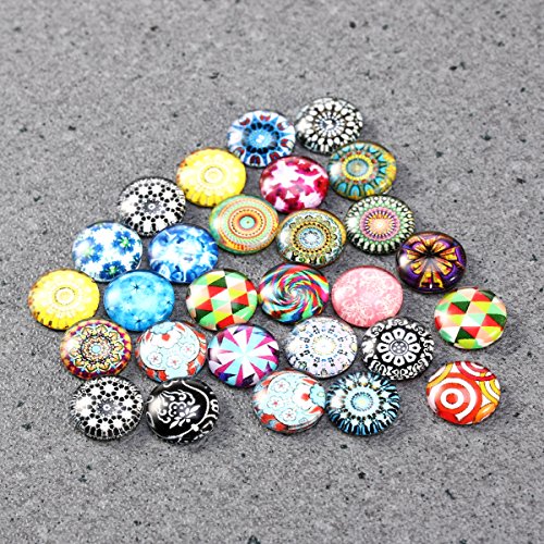 ULTNICE 200pcs Cabochons runde Mosaik Fliesen für Handwerk Glas Mosaik für Schmuck machen - 6