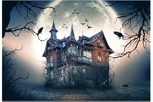 YongFoto 3x2m Halloween tło fotografia Halloween nawiedzony straszny dom pełne księżyc tła do fotografii sesji zdjęciowych tło fotograficzne rekwizyty do studia