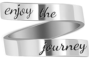 Kucheed Anelli Regolabili, Gioielli Ispirati All'anello Sono Abbastanza Inciso,Anello di Torsione a Spirale in Acciaio Inossidabile,Regali di Laurea di Compleanno per Donne Uomini