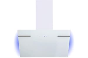 Respekta Campana extractora/Campana inclinada de 60 cm/Pantalla de cristal con estructura metálica en blanco/Función de extracción y recirculación / CH69060WA+ / A+ / 43-63 dB