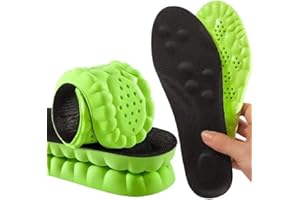 Medical Silicone Insoles Relieve Pressure on Feet with Massage Pads and Breathable Pores - Suitable for Men and Women for All Types of Shoes (Black-Lemony, 41-46)