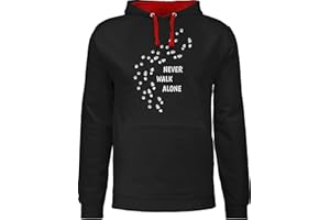 Shirtracer - Pullover Herren Frauen Hoodie Kontrast zweifarbig - Geschenk für Hundebesitzer - Never Walk Alone Pfotenabdrücke