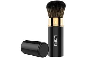 ‎LUXSPIRE Luxspire Make-up Puderpinsel, Einziehbarer Kabuki Rouge Pinsel Flacher, Weicher Make-up Pinsel Gesichtspinsel Mineral Puder Foundation Rouge Blush Brush Bürste Kosmetik Werkzeug, Schwarz