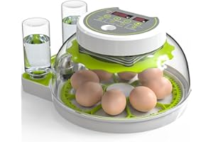 DETODDA Brutmaschine Vollautomatisch, Inkubator für hühner mit LED Beleuchtung, Brutautomat Vollautomatisch mit Temperatur- und Feuchtigkeitskontrolle, Automatischer Eierwender Externe