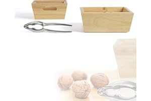 KITCHEN ARTIST Nussknacker-Set - Nussknacker Set mit 2 Bambusschalen zum Servieren - Nuss-Knacker mit stapelbaren Servierschalen für verschiedene Nüsse geeignet