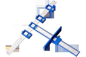 PLPLAAOO Dima di Foratura Maniglie Dima Per Trapano Guida Per Trapano Guida Per Trapano Manicotto Hardware Per Armadietto Modello Per Maschera,Sistema Imperiale E Metrico, ABS + Alluminio Righello Per Foratur