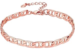 U7 Damen Mädchen Fußkette Armband Ankerkette/Panzerkette/Figarokette/Weizenkette/Kordelkette Fußkettchen Sommer Strand Klassische Fußbändchen Fußschmuck Modeschmuck für Valentinstag