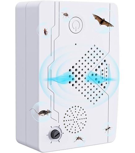Lot de 2 répulsifs à ultrasons pour chauve-souris d'extérieur pour grenier, appareils dissuasif Lot de 2 répulsifs à ultrasons pour chauve-souris d'extérieur pour grenier, appareils dissuasif