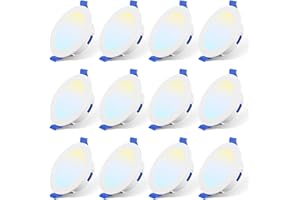‎CLOKSH LED Einbaustrahler 230V Dimmbar LED Spots 6W IP44 Bad Einbauleuchten Deckenspots Deckenstrahler, Warmweiß 3000K Neutralweiß 4000K Kaltweiß 6000K Einbauspots für Badezimmer Küche Wohnzimmer,12er Set