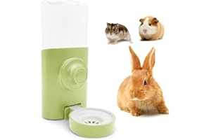 SEPTILLAR Distributeur Eau Lapin, 600ML Suspendue Abreuvoir Lapin Automatique Biberon Cochon d'Inde Anti-Goutte Biberon Hamster pour Chinchilla Cochon d'Inde Hérisson Furet (Vert)
