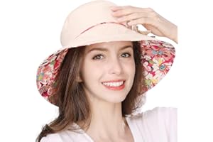Comhats Sun Hats Women UPF 50 Cotton Summer Hat Wide Brim Hats with Neck Flap Ladies Gardening Hats Safari Outdoor Hats Packable & Adjustable