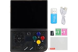 LNCBOC Miyoo Mini Plus Handheld-Spielkonsole 64G, 3,5 Zoll HDMI-TV-Ausgang IPS-Bildschirm, Linux-System, integriertes 20000 + Spiele, unterstützt WLAN-Battle, Schwarz