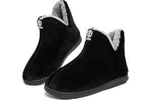 GURGER Chausson Montant Femme Homme Hiver Fourrure Bottes Maison Doublé Chaud Pantoufles