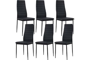 buybyroom Sedie Cucina Set da 6, Sedie Sala da Pranzo, Sedie Soggiorno Imbottite Moderne, Adatto per Tavolo da Pranzo, Cucina, Ristorante e Ufficio, Nero
