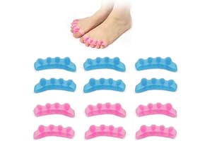 Zehenspreizer Silikon, JANDH 12 Stück Zehentrenner für Alle Zehen, Toe Spacer die Ihre Füße Nicht Verletzen, Fußzehen Spreizer Für Pediküre, Zehenkorrektur, Hallux Valgus Schiene
