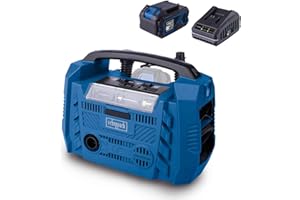 Scheppach Akku Kompressor Airforce 6 | Luftleistung 21 L/min | Arbeitsdruck 10,3bar | 3 Antriebsarten 230V/20V/12V (PKW) | USB-A & USB-C | 20V-IXES-Serie | 10 Jahre Garantie | mit 4Ah Akku & Ladegerät