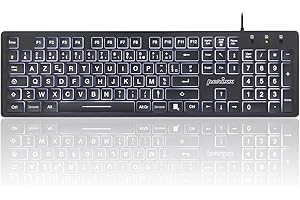 Perixx PERIBOARD-317 Clavier Rétroéclairé Filaire USB, Touches à Membrane, LED Blanche, AZERTY Français, Windows Compatible