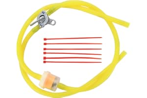 GOOFIT Tubo Gasolina 8mm con Filtro Combustible Moto con Llave Aceite Universal reemplazo para Pit Bike Scooter y Ciclomotor Motor Bciclete ATV Quad Go Kart Amarillo