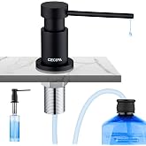 CEICPA Kitchen Soap Dispenser with 500 ml Bottle and 1.2 m Extension Hose, 360&deg; Swivel Pump, Black