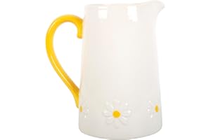 SOMETHING DIFFERENT WHOLESALE Urocza stokrotka ceramiczny dzbanek na kwiaty - żółty kwiatowy wazon dekoracyjny do świeżych domowych wystaw kwiatowych