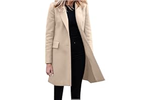 HAOLEI Blazer Femme ÉLéGant à Manches Longues Slim Fit Un Bouton OL Bureau Affaires Veste Chic De Costume Devant Ouvert Long Manteau Cardigan Blouson Jacket