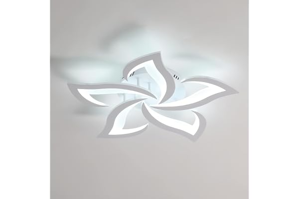 Comely Plafonnier LED, Luminaire Plafonnier 60W 6750LM, Lampe de Plafond Moderne de Pétale pour Salon Chambre Cuisine Salle à Manger, Blanc Froid 6500K, Dia 60cm
