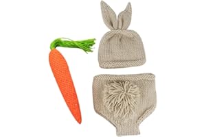 Xanewza Nouveau-Né Tenues de Photographie Bébé Crochet Tricoté Accessoires Photoshooting Set Costume