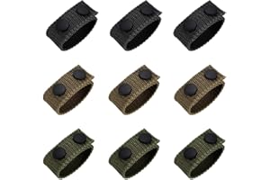 TRKETK 9 Pezzi Confezione Passanti per Cintura Tattici Smontabile Rapidamente Nylon Duty Belt Keeper con Doppi Bottoni a Pressione per Campeggio Escursionismo Attrezzatura da Esterno