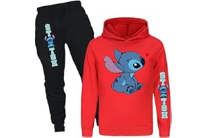 OAIXIUR Kids Blue Cat Cartoon Hoodies and Pants Tracksuits Sets Girls Fashion Sweatshirts Outfits 3-13 Years