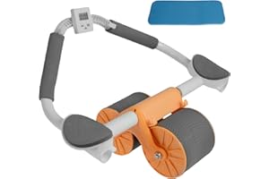 MTFUN Plank Ab Roller Wheel for Core Trainer Automatic Rebound Abdominal Wheel with Knee Timer Mat Ab Roller Exercise Wheel with Elbow Support for Home Gym Workout