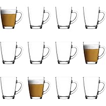 BothEarn Tasse à Café 19 Onces (560 Ml) En Verre Transparent à Double Paroi Avec Poignée épaisse - Idéal Pour Le Latte, Le Cappuccino Et Le Jus, 1 Pièce, BE026