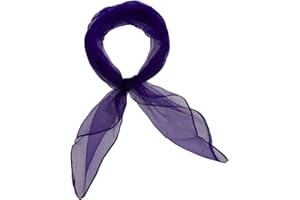 Basic Sense Plain Square Chiffon Neck Scarf For Lady Retro 50s Light Weight