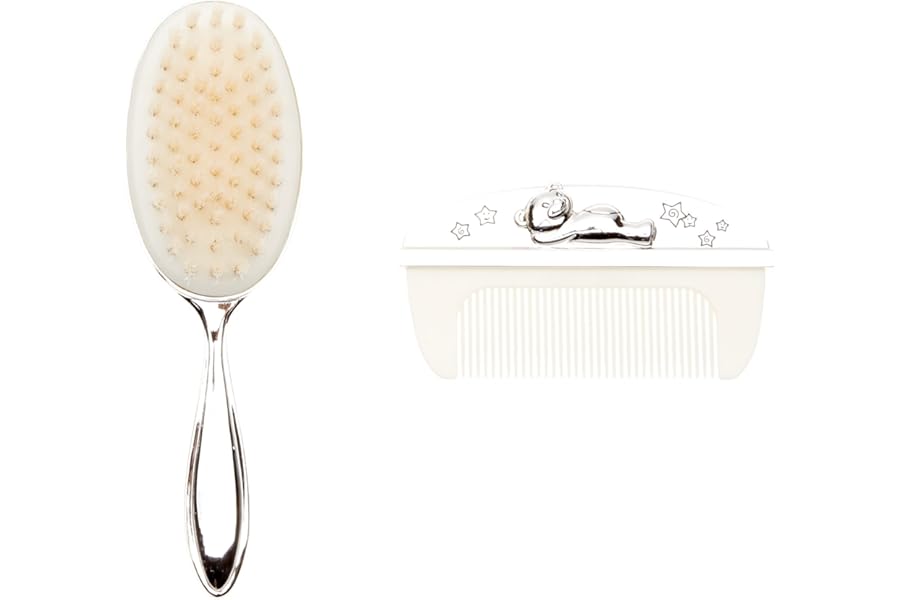 Widdop & Bingham - CG309 C - Birth/Christening Gift Set Brush & Comb Silver Plated - 16.2 x 8.2 x 5.6 cm